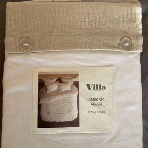 Villa Noble Excellence Greek Key Almond Boarder Pillow Sham Set King